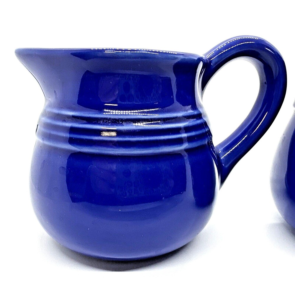 Test Rite International Cobalt Blue Stoneware Sugar & Creamer set - Picture 2 of 11